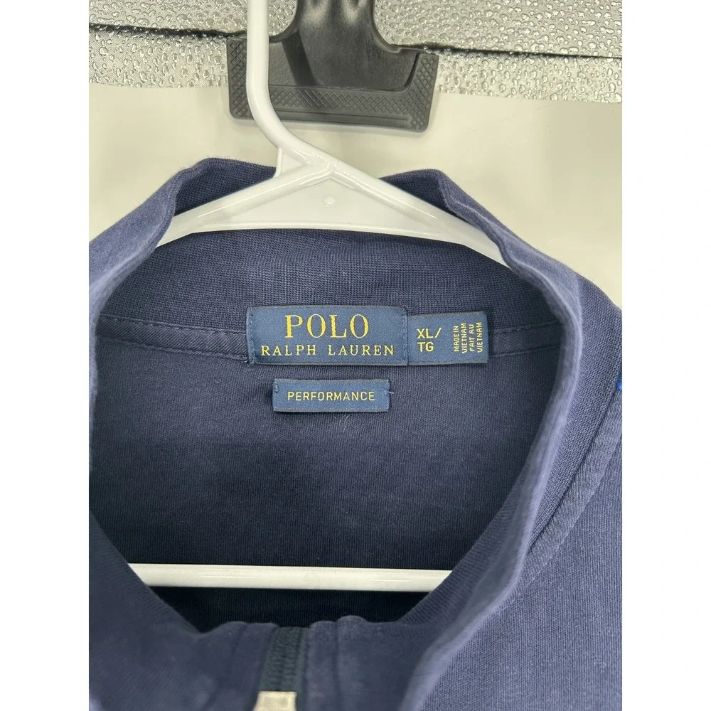 Polo Ralph Lauren Performance Track Jacket Mens XL Striped Navy Blue Full Zip Up